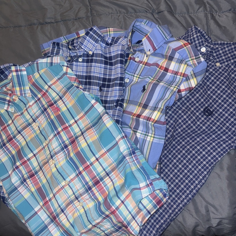 Polo Ralph Lauren Chaps Boys Preppy Button Up Collared Shirt Lot of 4 Size 7/8